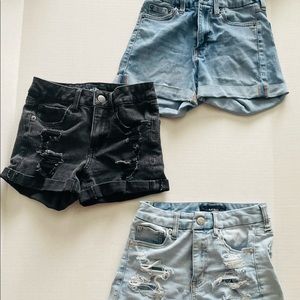 Set of 3 Pairs of Aeropostale Jean Shorts Size 0